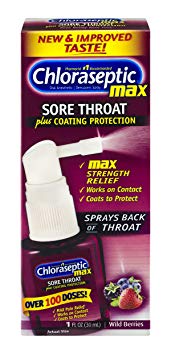 Chloraseptic Max Strength Sore Throat Spray Plus Coating Protection | Wild Berries | 1 oz | #1 Pharmacist Recommended Brand for Sore Throat Medicine