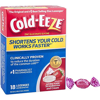 Cold-Eeze Cold Remedy Lozenges, Strawberries & Cream, 18 Count Each (2)