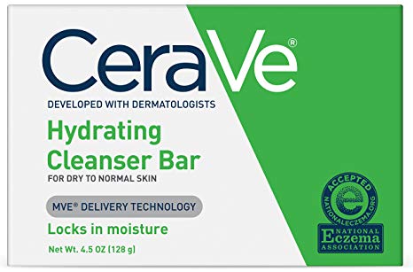 CeraVe Hydrating Cleansing Bar 4.5 oz Non-Soap Alternative for Daily Body and Facial Washing, Dry to Normal Skin