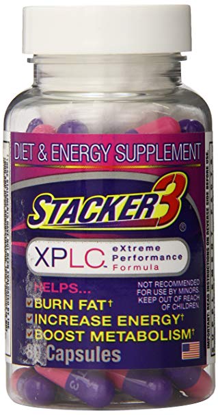 Stacker 3 XPLC- Extreme Performance Formula | Burn Body Fat, Boost Energy & Kickstart Metabolism (80-Count Bottle)