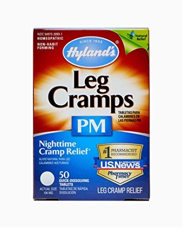 Hyland's Leg Cramps PM Tablets, Natural Relief of Calf Cramps, Foot Cramps and Leg Cramps at Night, 50 Count