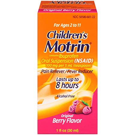 Children's Motrin Oral Suspension, Pain Relief, Ibuprofen, Berry Flavored, 1 Oz