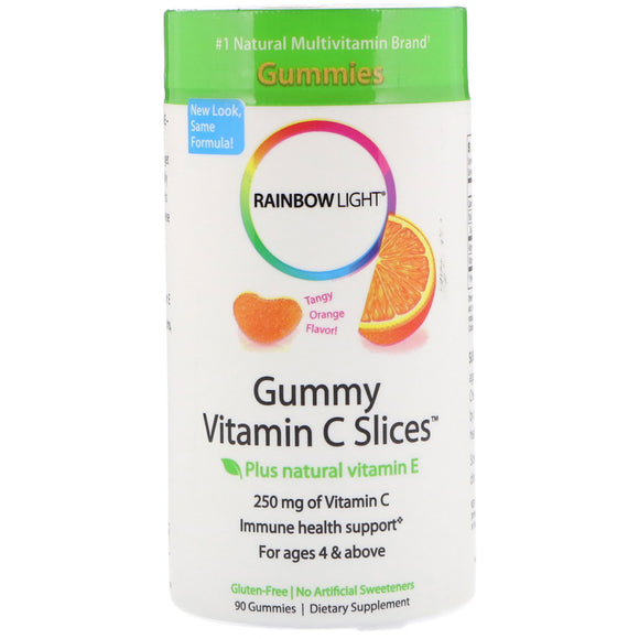 Rainbow Light - Gummy Vitamin C Slices - Supports Immune Health, Provides Antioxidant Protection - 90 Count