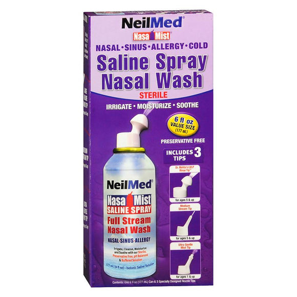 Neil Med Nasa Mist Multi Purpose Saline Spray All in One, 6.0 ounces Unit