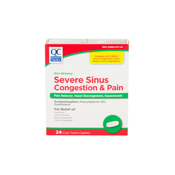 Quality Choice Severve Sinus Congestion & Pain 24 Cool taste Caplets