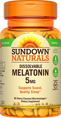 sundown Naturals Quick Dissolve Melatonin Dietary Supplement Cherry Flavor Microlozenges, 5mg, 90 count