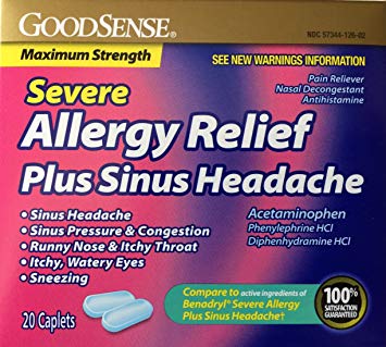 Goodsense Severe Allergy Relief + Sinus Headache - 20 Caplets