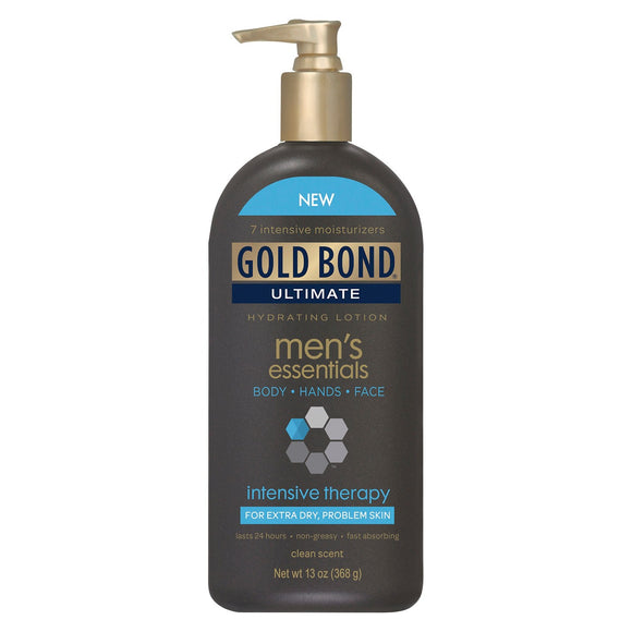 Gold Bond Men's Essentials Intensive Therapy Lotion, 13 Ounce Men's Lotion for Face, Body and Hands