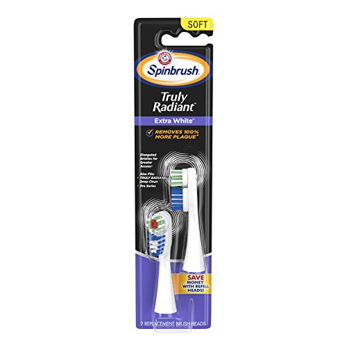 ARM & HAMMER Spinbrush Truly Radiant Extra White Soft Refill Brush Heads, 2 count
