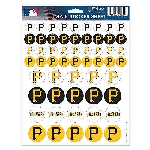 MLB Pittsburgh Pirates Vinyl Sticker Sheet, 8.5 x 11
