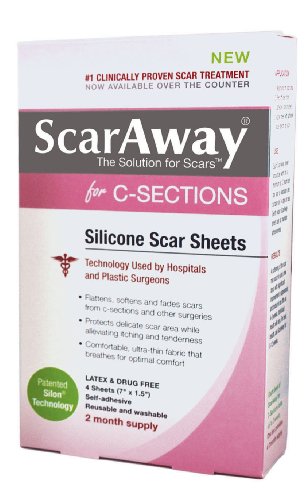 ScarAway C-Section Scar Treatment Strips, Silicone Adhesive Soft Fabric   4-S...