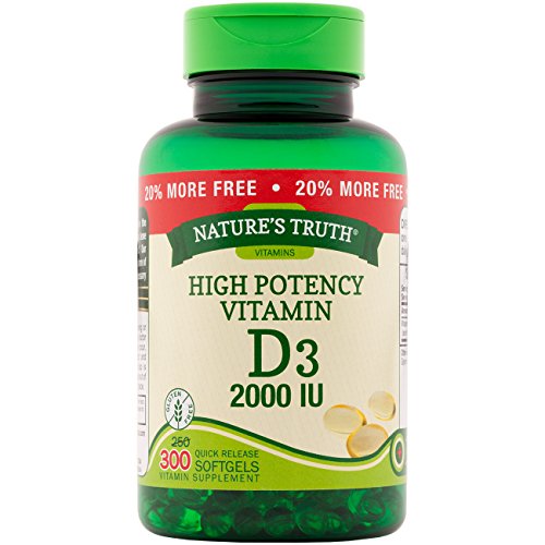 Nature's Truth High Potency Vitamin D3 2000 IU Quick Release Softgels -300 ct