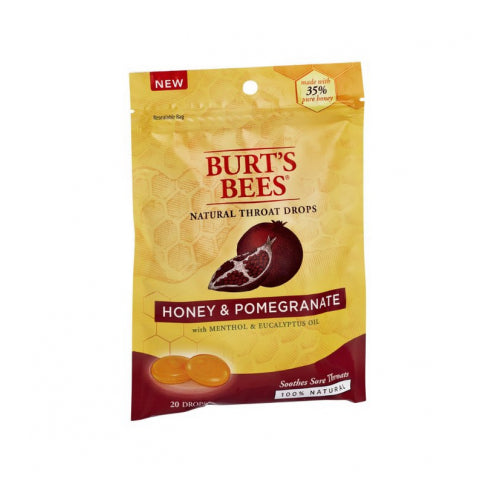 Burt's Bees Natural Throat Drops, Honey & Pomegranate 20 ea