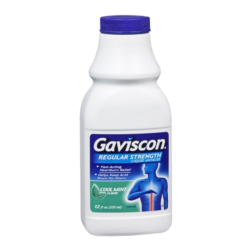 Gaviscon Liquid Antacid Regular Strength Cool Mint Flavor 12 OZ