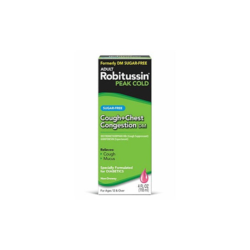 Robitussin Peak Cold Cough + Chest Congestion DM, Sugar-Free, 4 fl oz