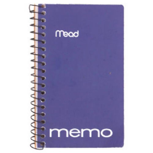 Mead Memo Book, College Ruled, 5 x 3 Inches, Wirebound, 60 Sheets, Assorted (...