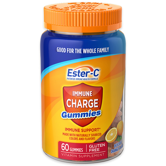 Ester-C Immune Charge Vitamin Supplement Gummies Orange Flavor - 60 ct,