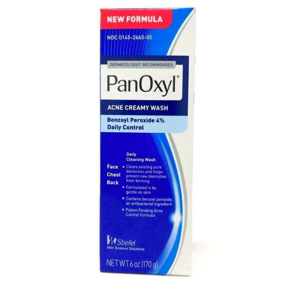 PanOxyl - 4 acne cream wash 4% Benzoyl Peroxide 6 Oz