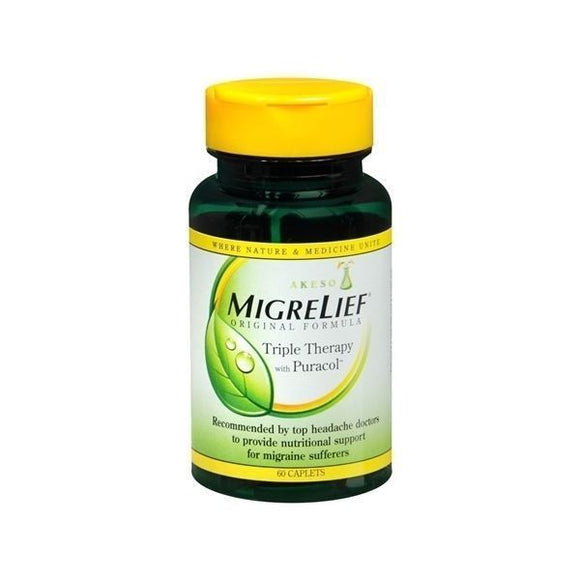 MigreLief Original Formula Triple Therapy with Puracol Caplets 60 Caplets